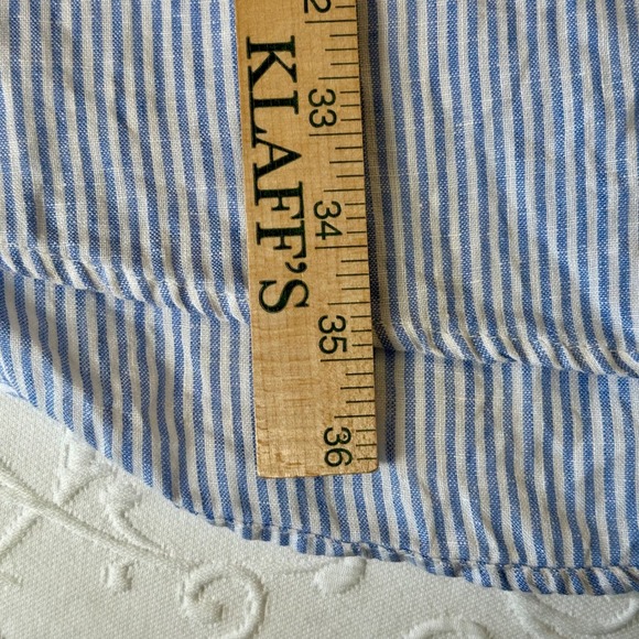 HIHO Bananakeet Blue Striped Linen Tunic Shirt Dress Long Sleeve size Large - Picture 6 of 9